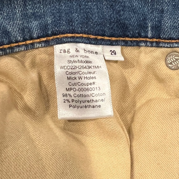 Rag & Bone Dre Low Rise Slim Boyfriend Jeans in Mick (29) - Picture 12 of 14